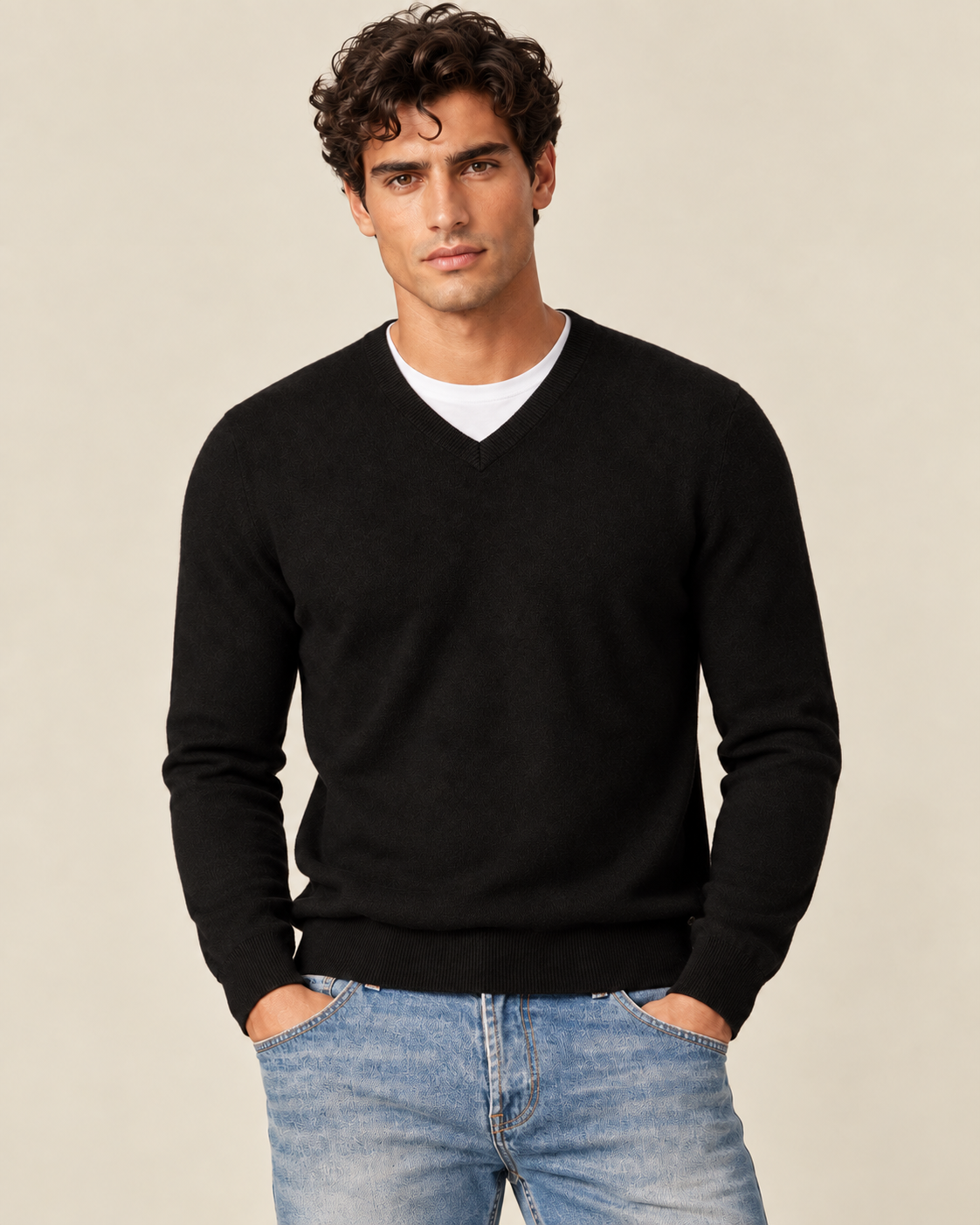 Classic Men's Cashmere V-Neck Pullover