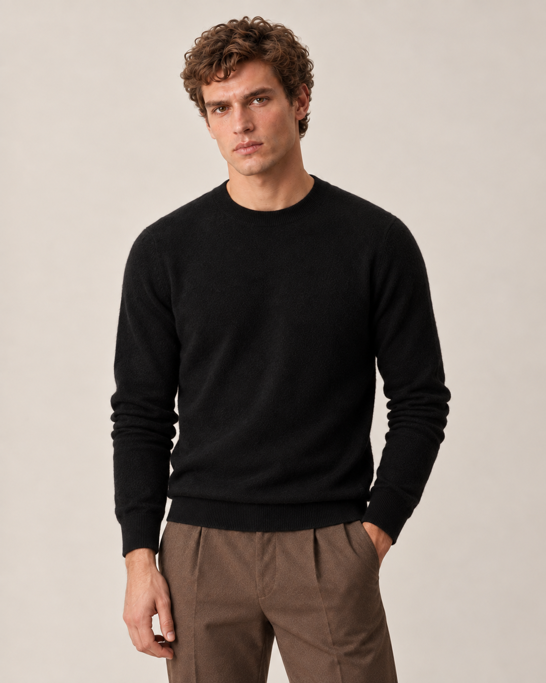 Luxe 100% Cashmere Crew Neck Sweater