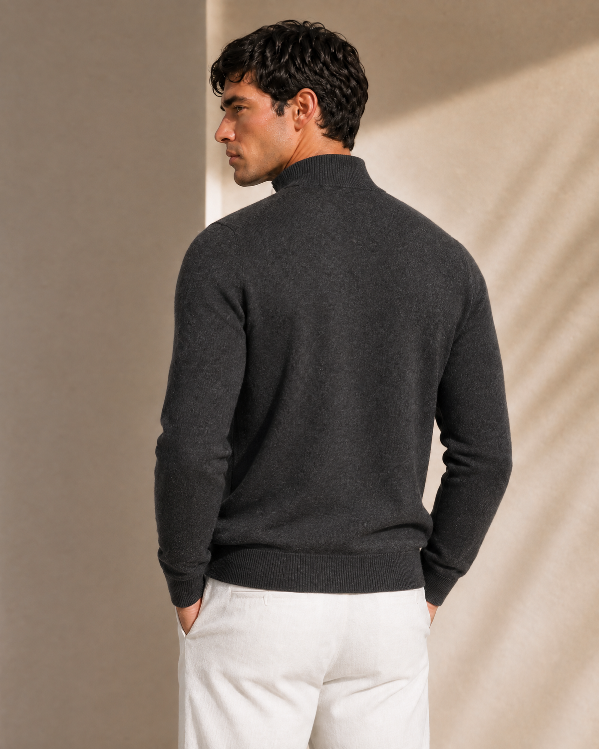 100% Cashmere Half Zip Sweater