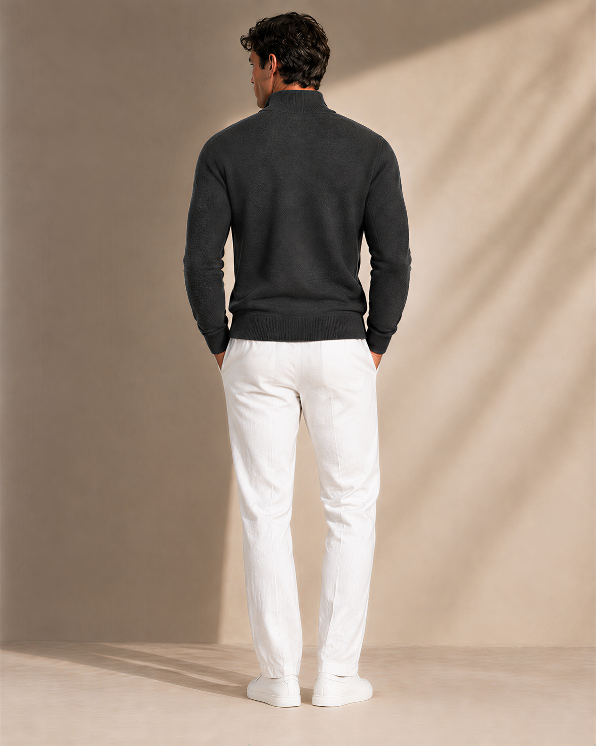 100% Cashmere Half Zip Sweater