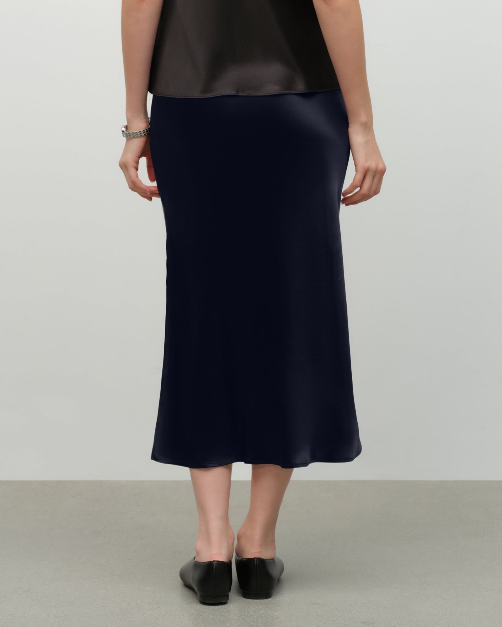 a line silk skirt