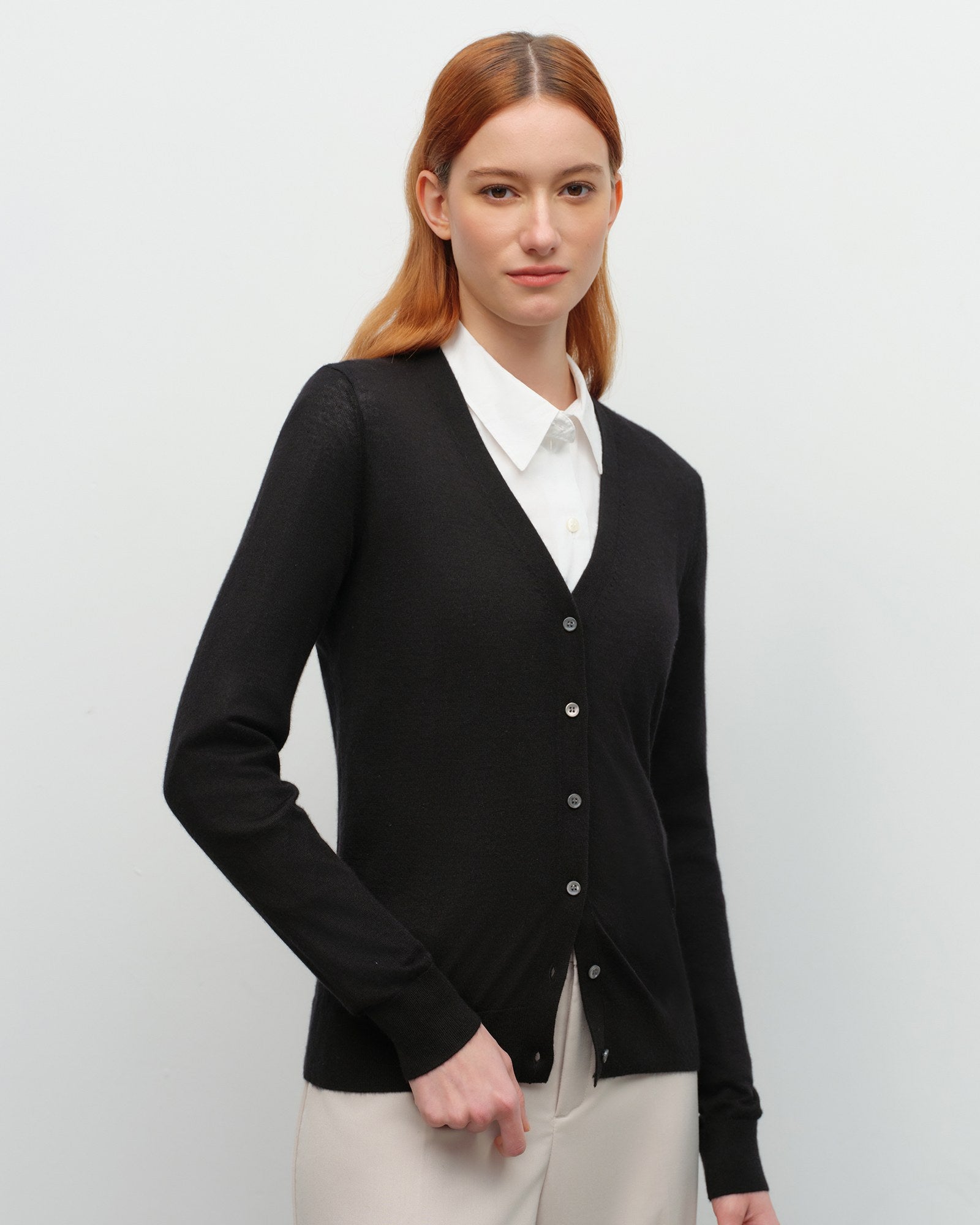 Soft Cashmere Silk V-Neck Cardigan – kvsscashmere