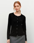black cashmere cardigan sweater