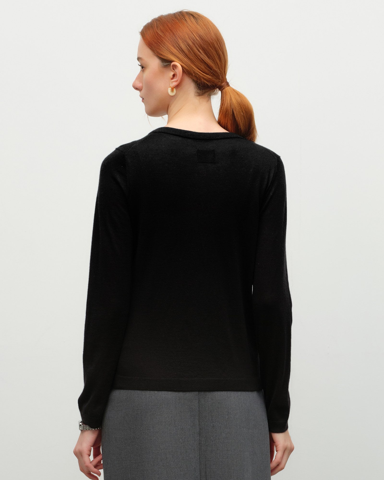 black cashmere cardigan sweater  kvss
