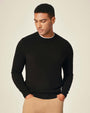black cashmere crew neck sweater