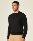 black cashmere crew neck sweater  kvss