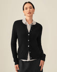 black cashmere open cardigan