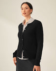 black cashmere open cardigan  kvss