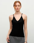 black silk tank top
