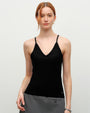black silk tank top