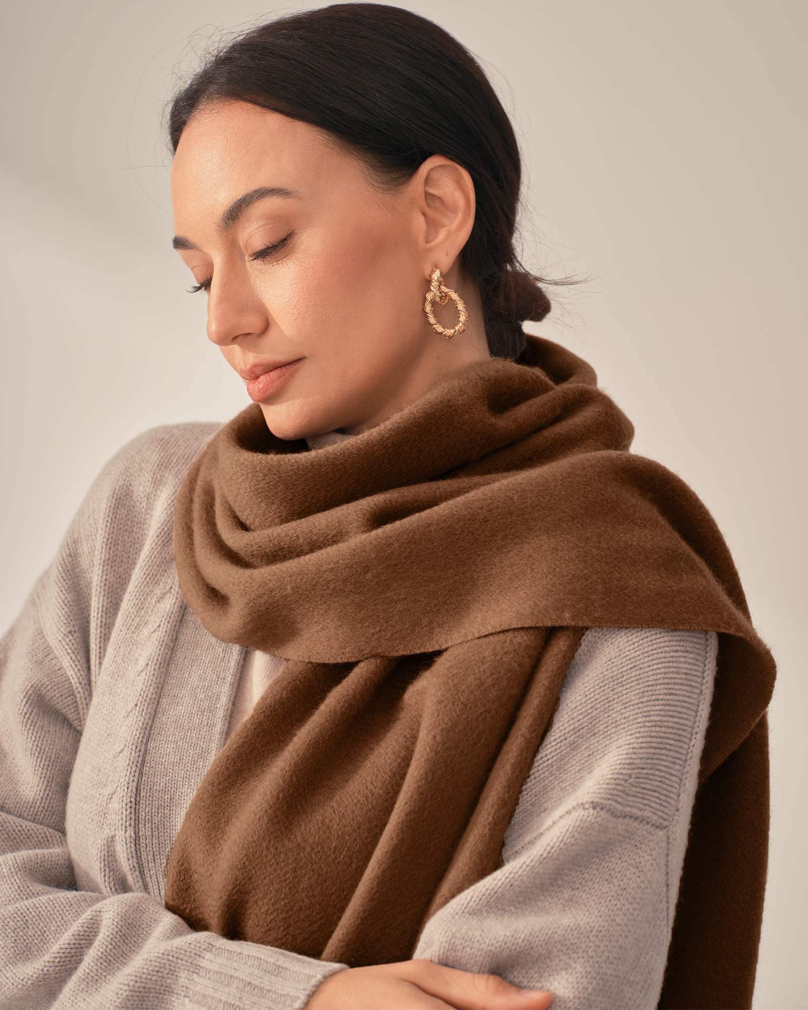 brown cashmere scarf