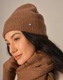 Ribbed Cashmere Beanie Hat for Women