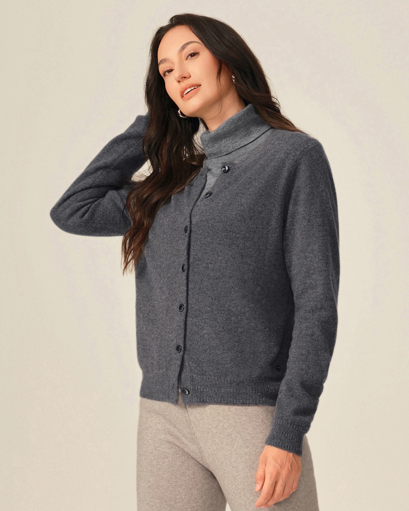 cashmere button cardigan