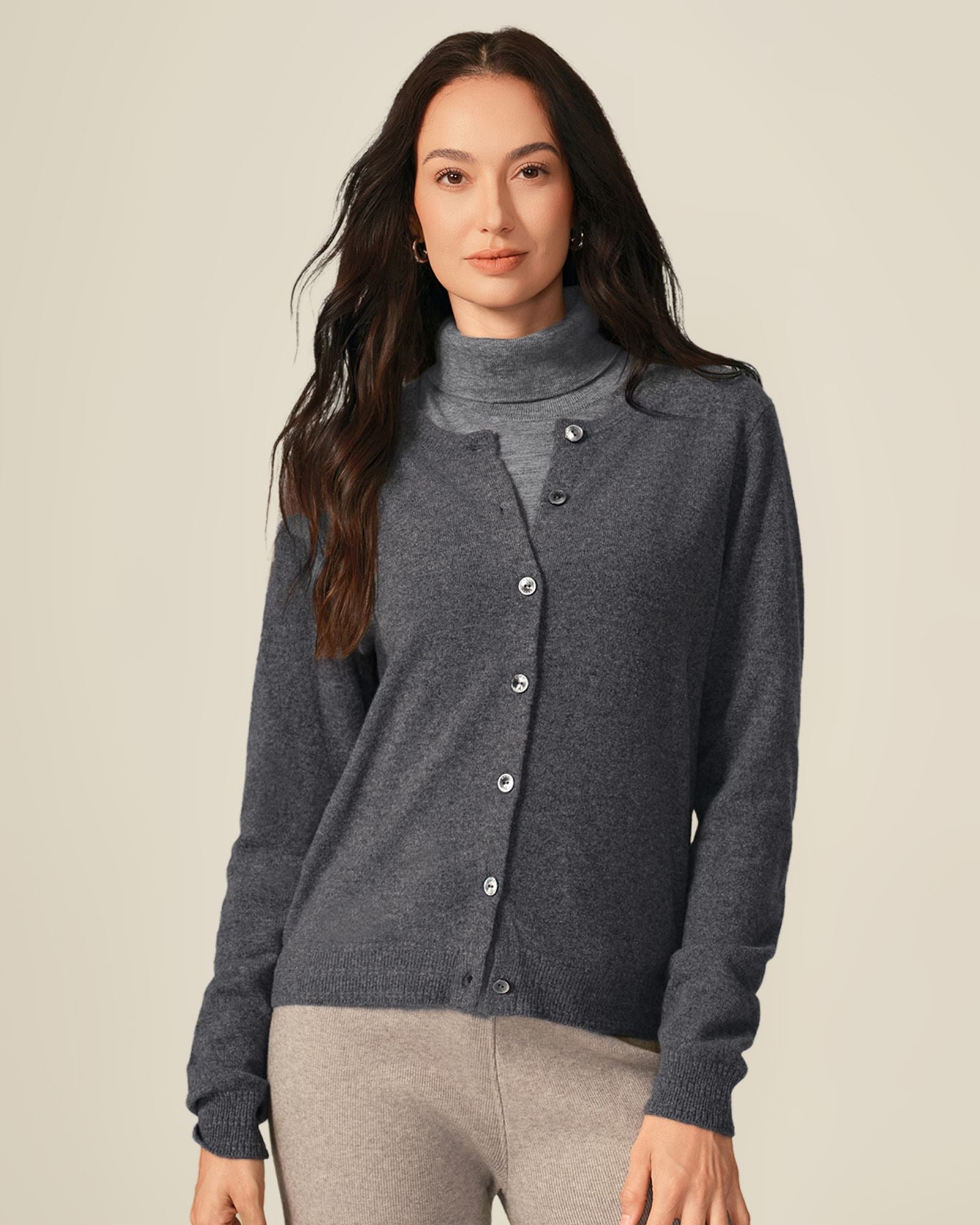 cashmere button up cardigan