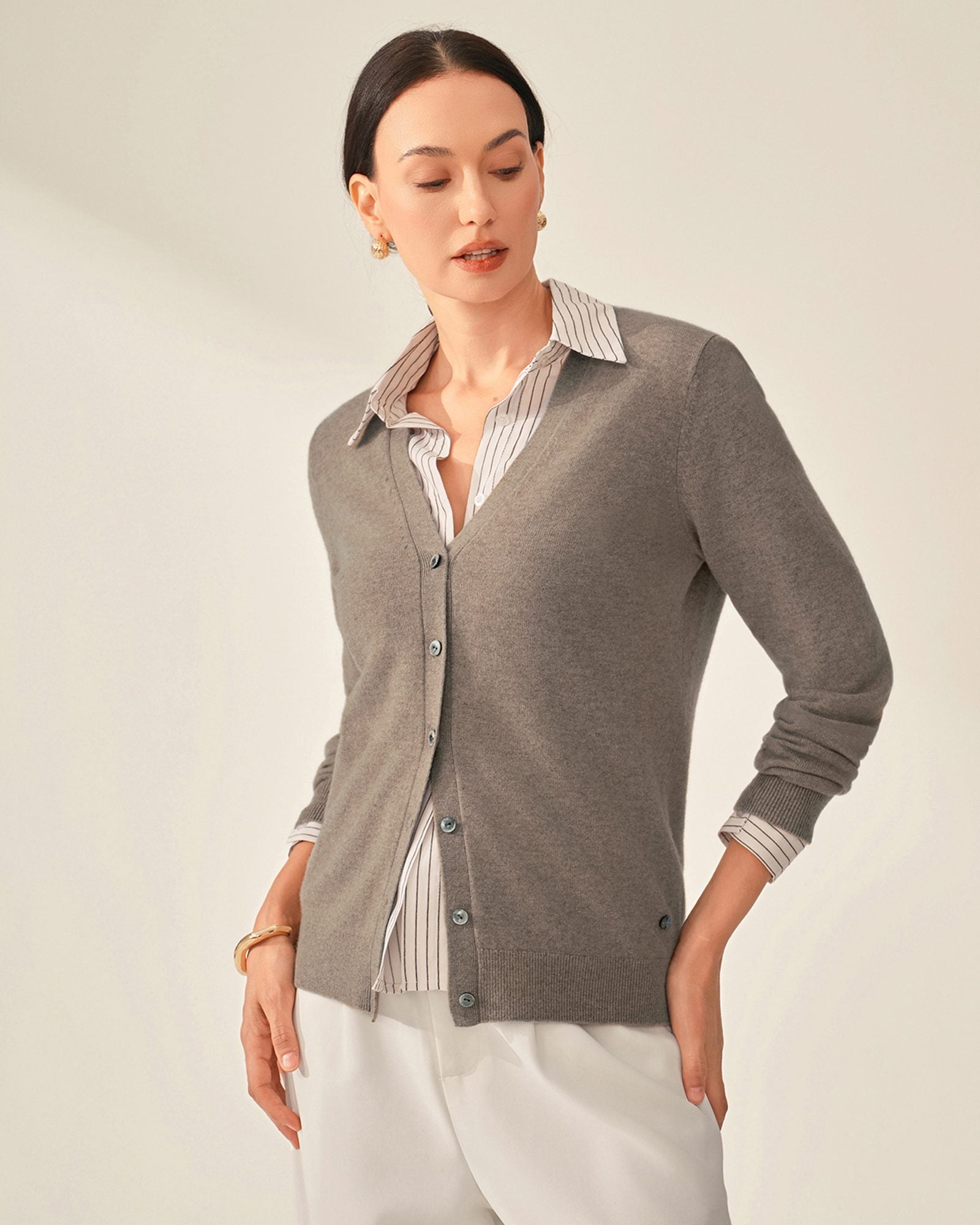 cashmere camel cardigan  kvss
