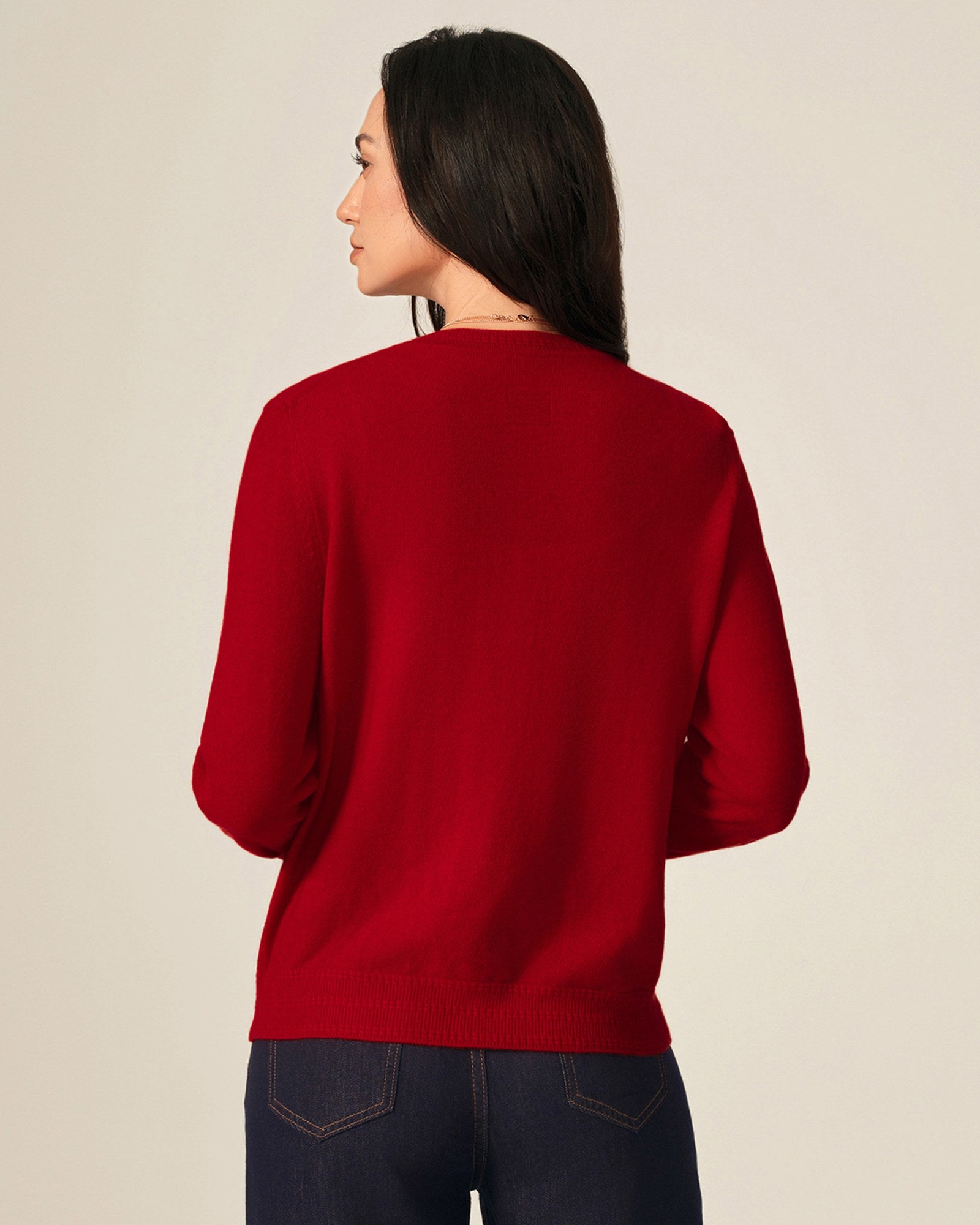 cashmere red cardigan