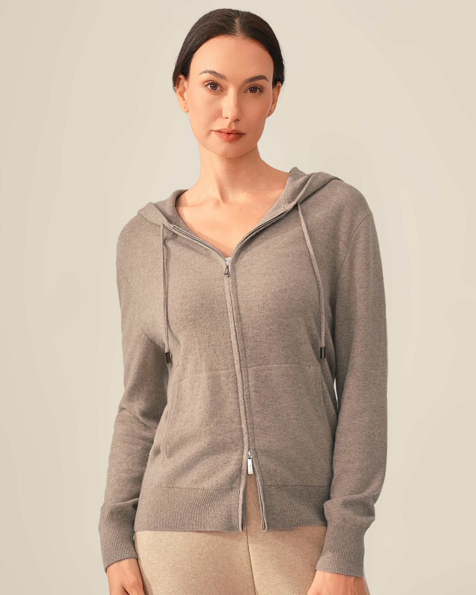 cashmere zip hoodie