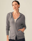 cashmere zip hoodie women's
