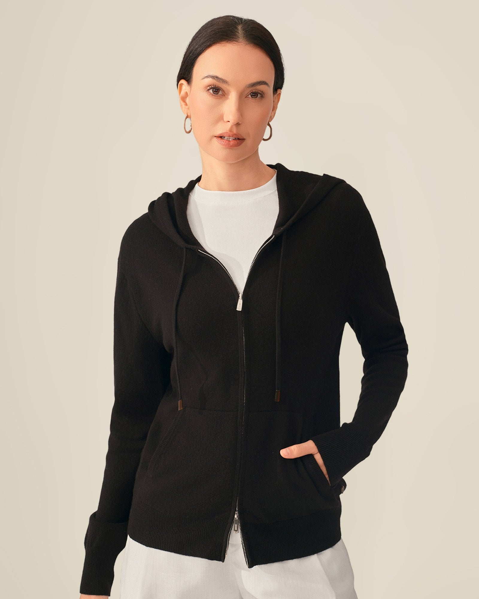 cashmere zip up sweater