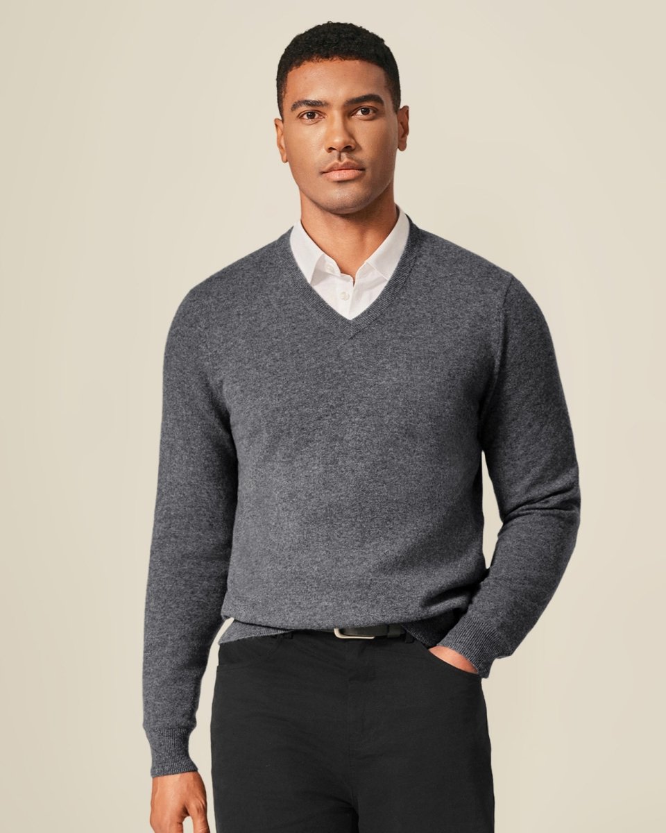 Classic Men's Cashmere V - Neck Pullover