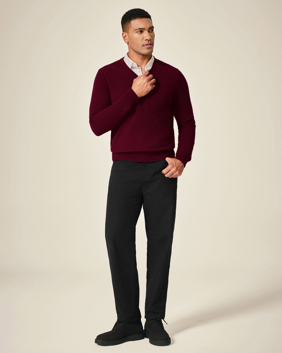 Classic Men's Cashmere V - Neck Pullover