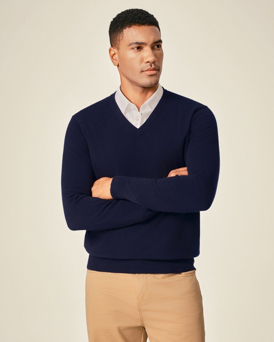 Classic Men's Cashmere V - Neck Pullover
