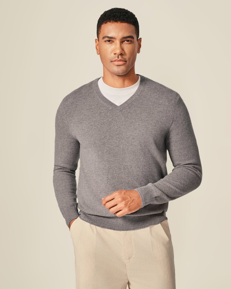 Classic Men's Cashmere V - Neck Pullover