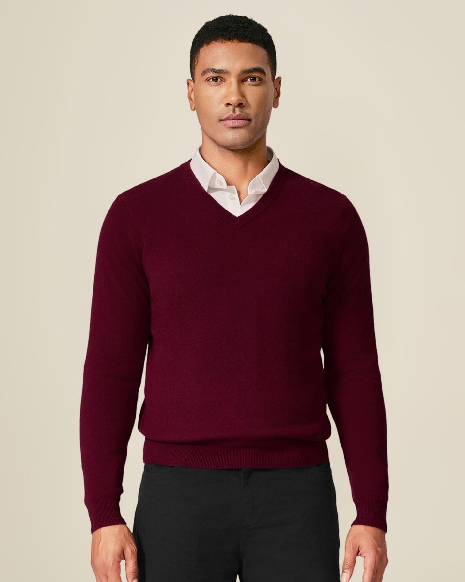 Classic Men's Cashmere V - Neck Pullover