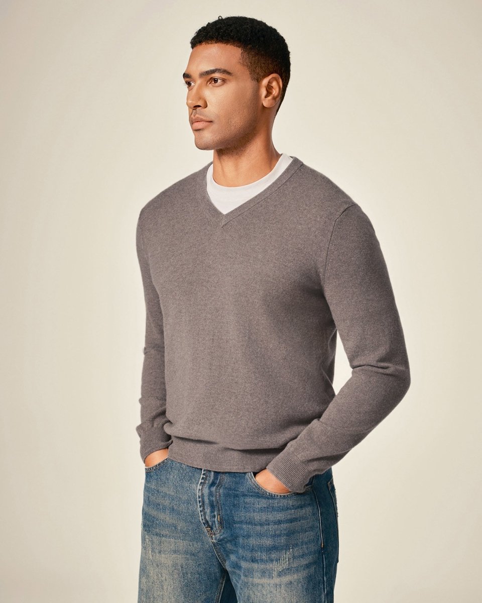 Classic Men's Cashmere V - Neck Pullover