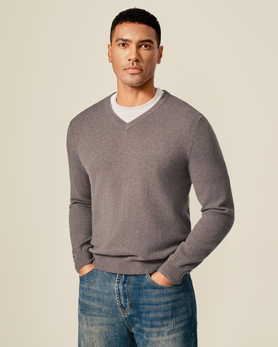 Classic Men's Cashmere V - Neck Pullover