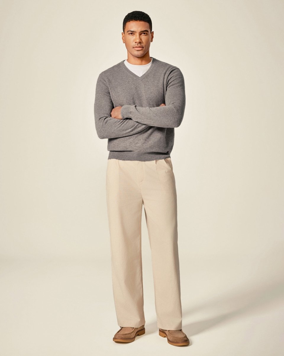 Classic Men's Cashmere V - Neck Pullover