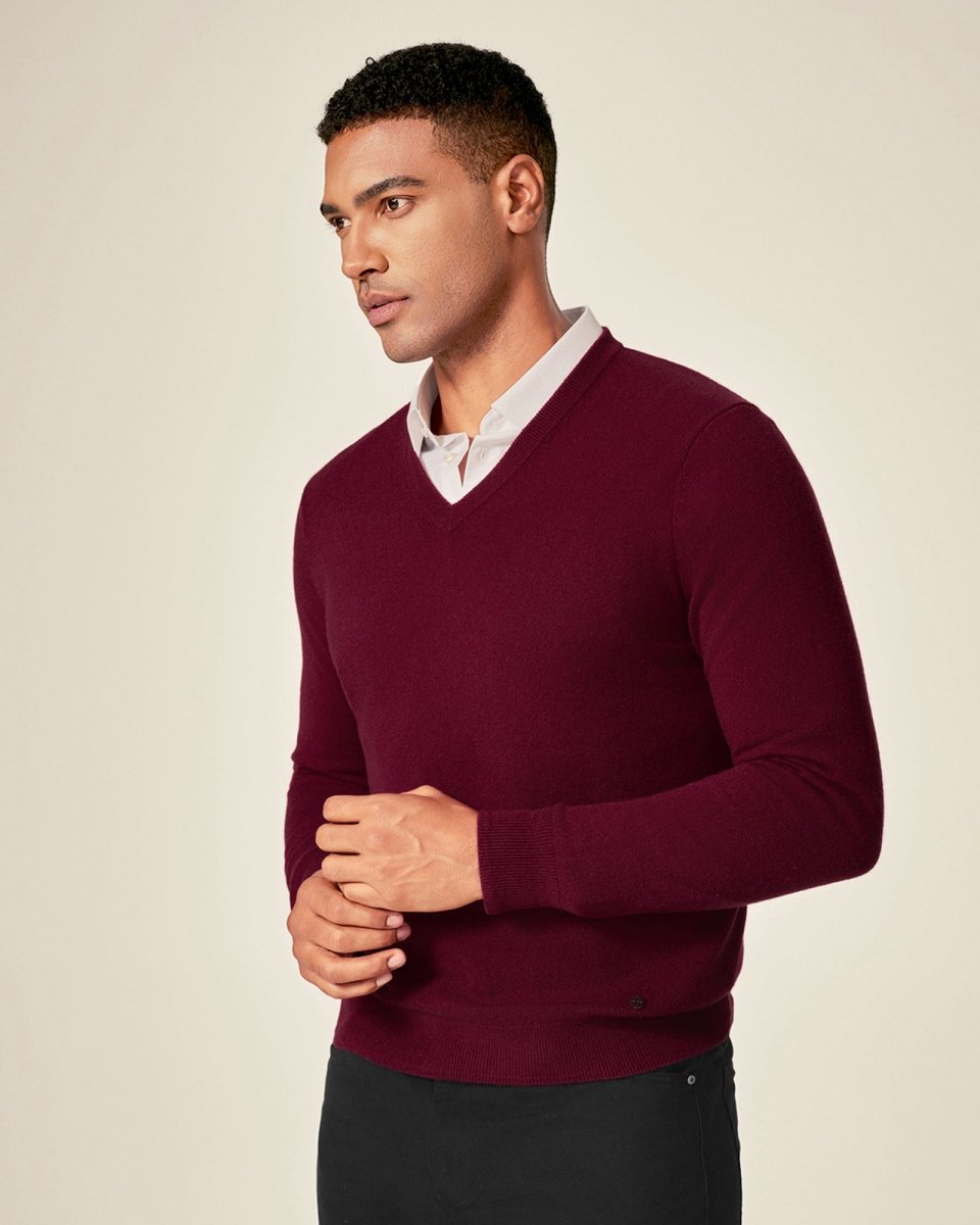 Classic Men's Cashmere V - Neck Pullover