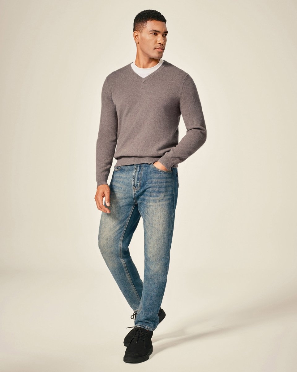 Classic Men's Cashmere V - Neck Pullover