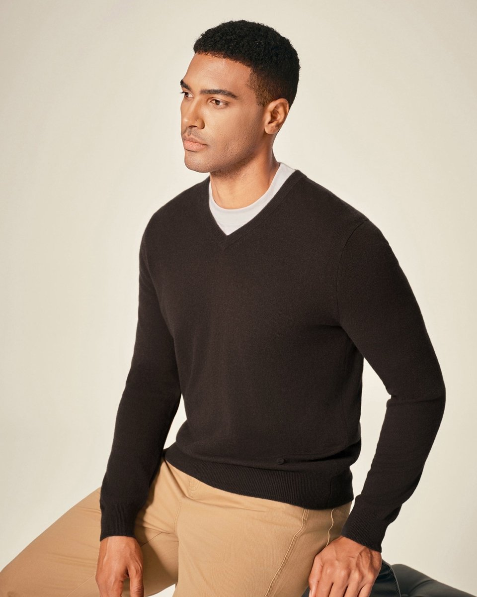 Classic Men's Cashmere V - Neck Pullover