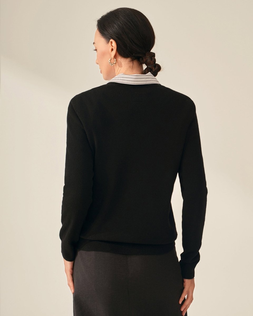 Classic women's Crewneck 100% Cashmere Sweater