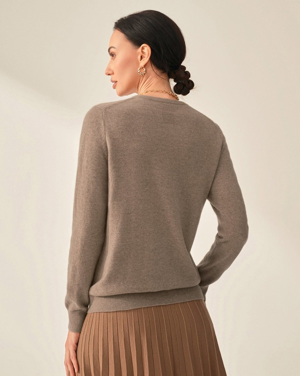 Classic women's Crewneck 100% Cashmere Sweater