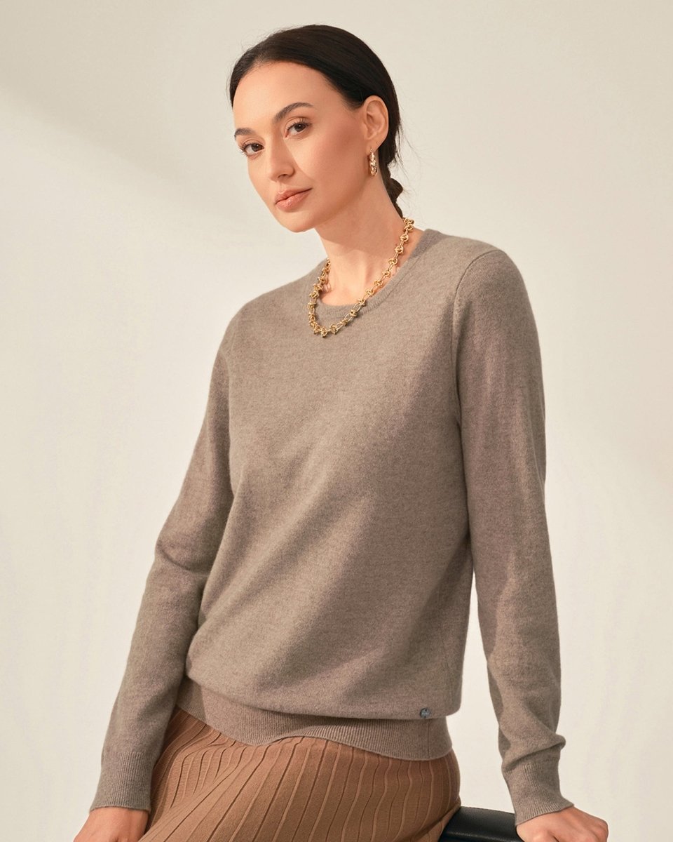Classic women's Crewneck 100% Cashmere Sweater