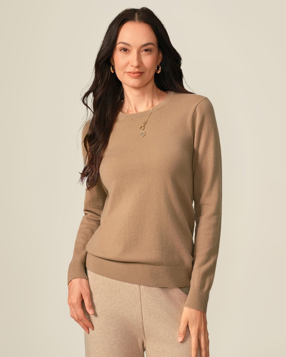 Classic women's Crewneck 100% Cashmere Sweater
