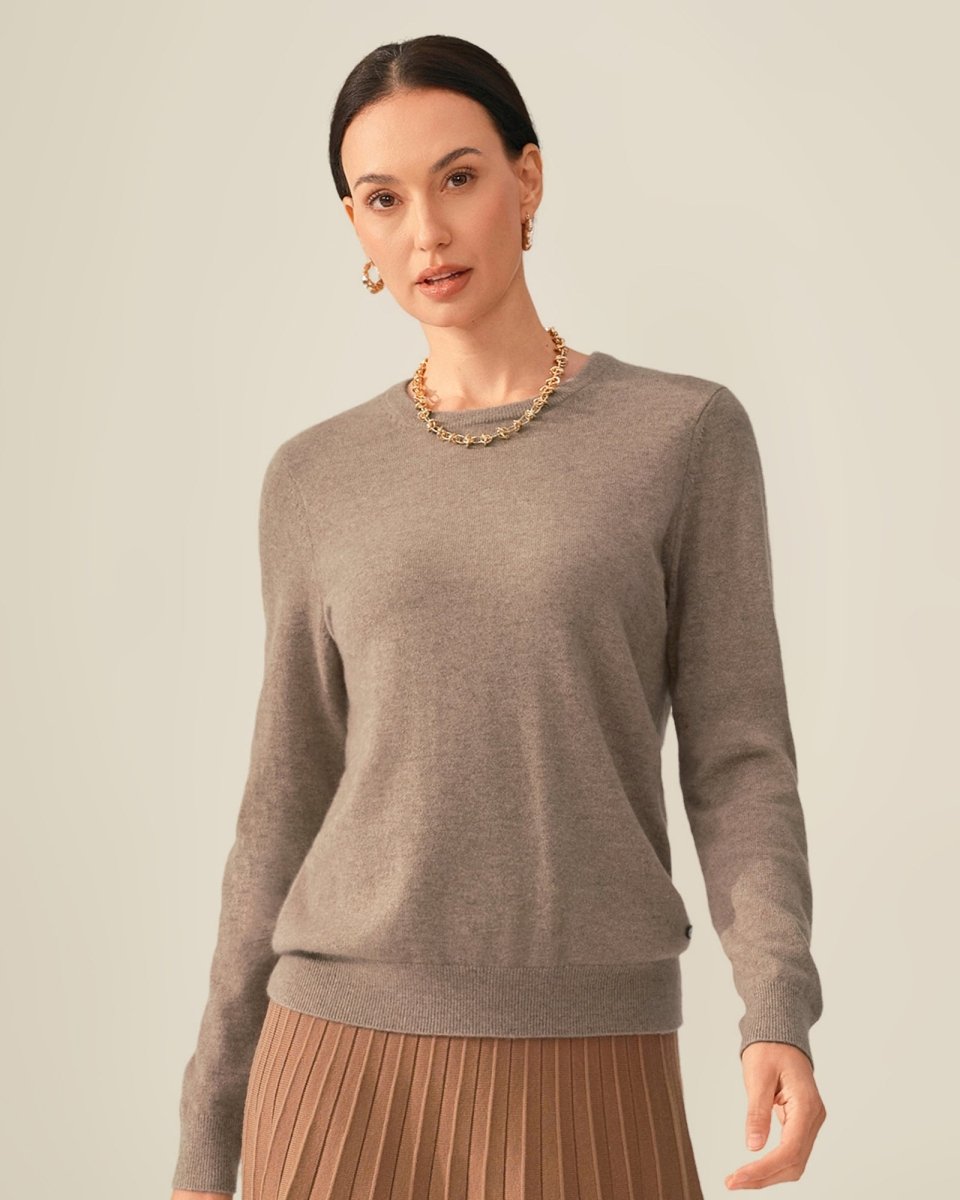 Classic women's Crewneck 100% Cashmere Sweater