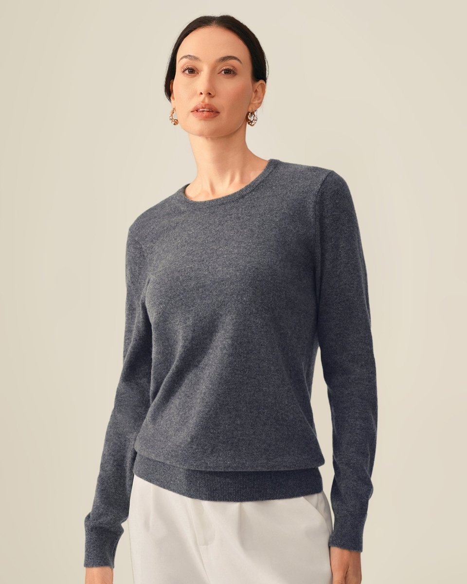 Classic women's Crewneck 100% Cashmere Sweater