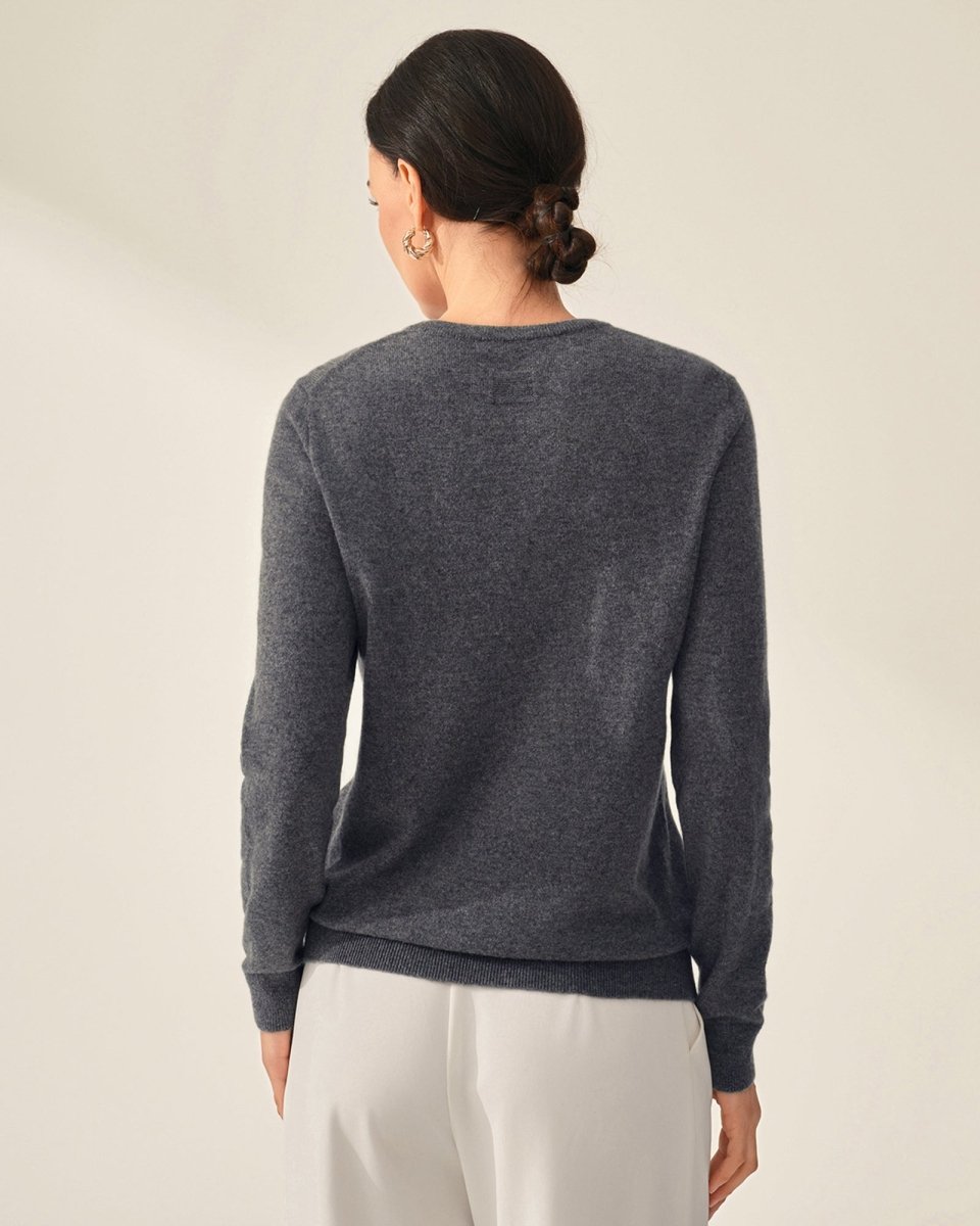 Classic women's Crewneck 100% Cashmere Sweater