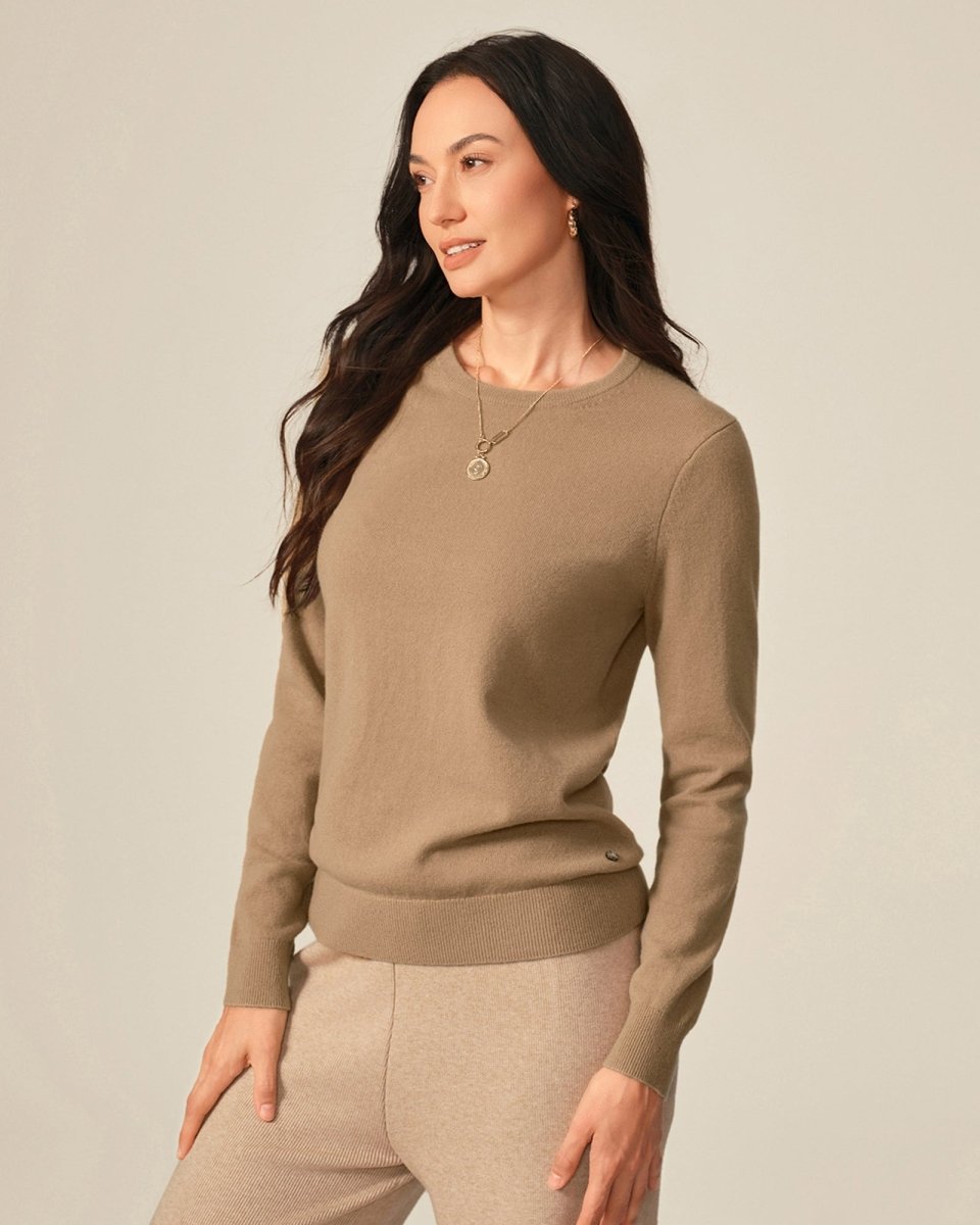 Classic women's Crewneck 100% Cashmere Sweater