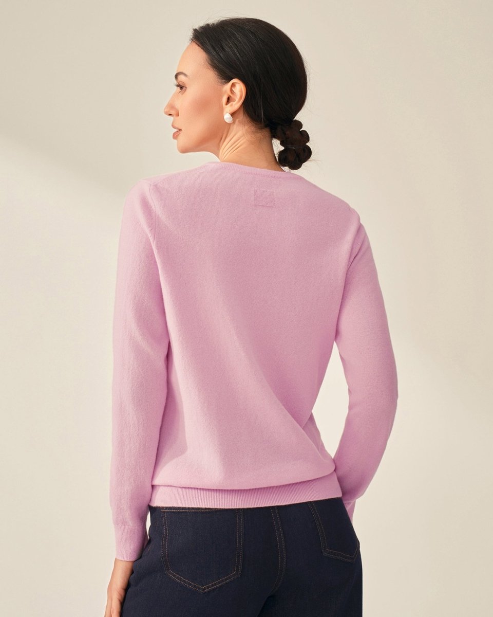 Classic women's Crewneck 100% Cashmere Sweater