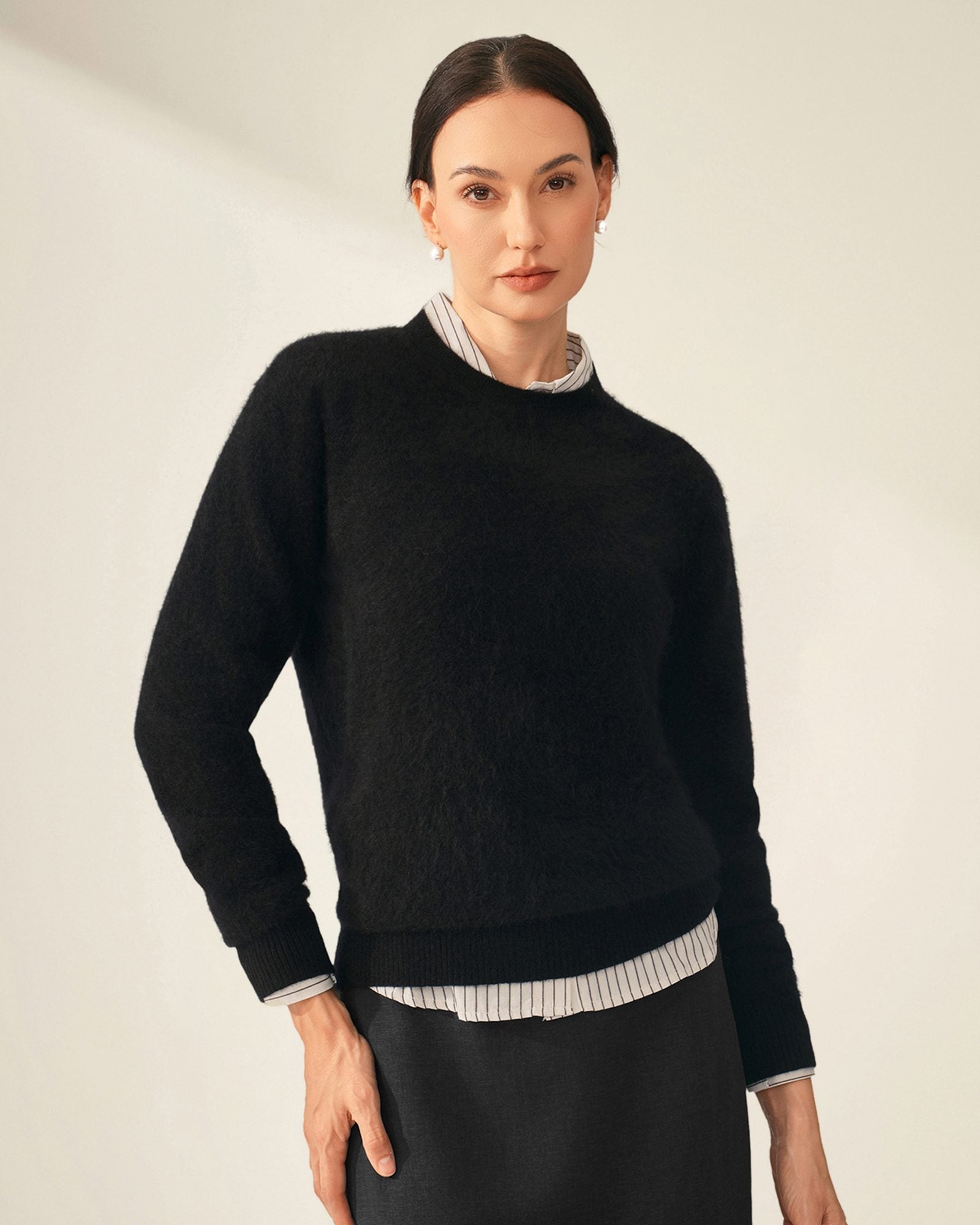 dark gray cashmere sweater