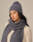 gray cashmere beanie