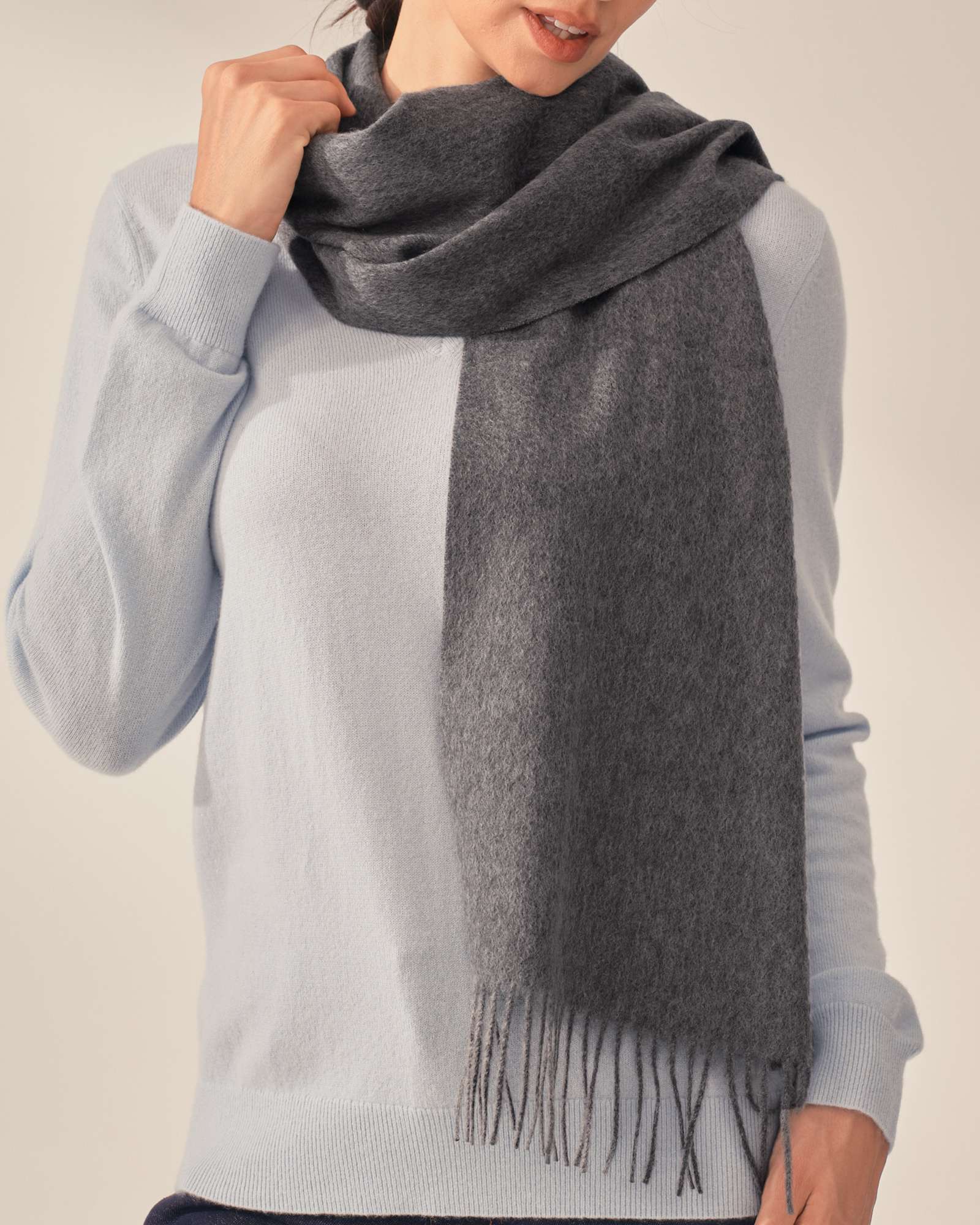 gray cashmere scarf