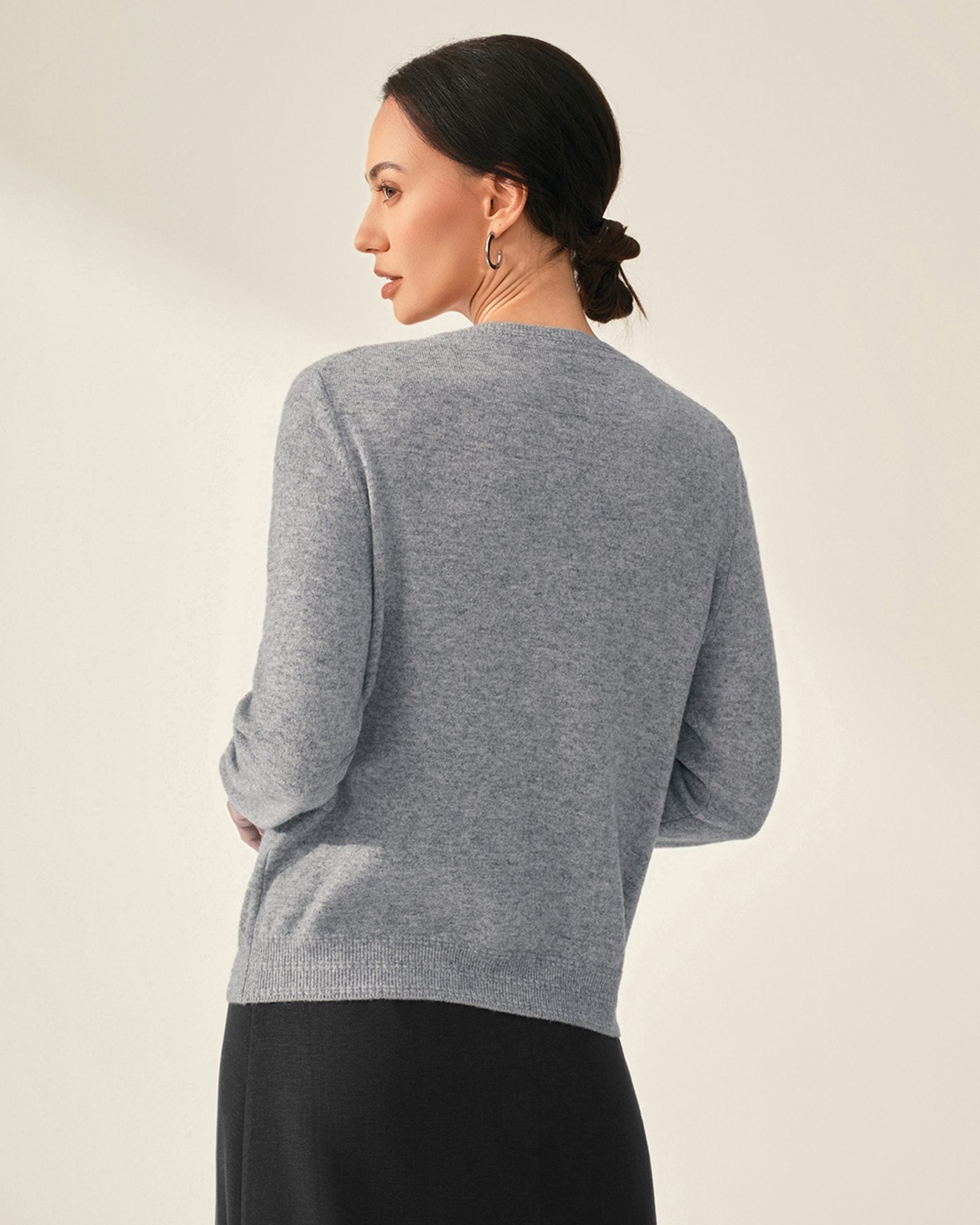 grey cashmere cardigan womens  kvss