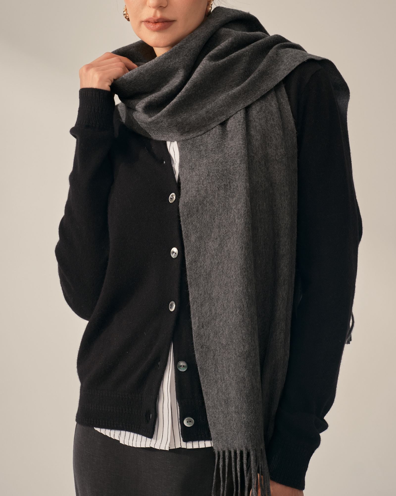 grey cashmere scarf