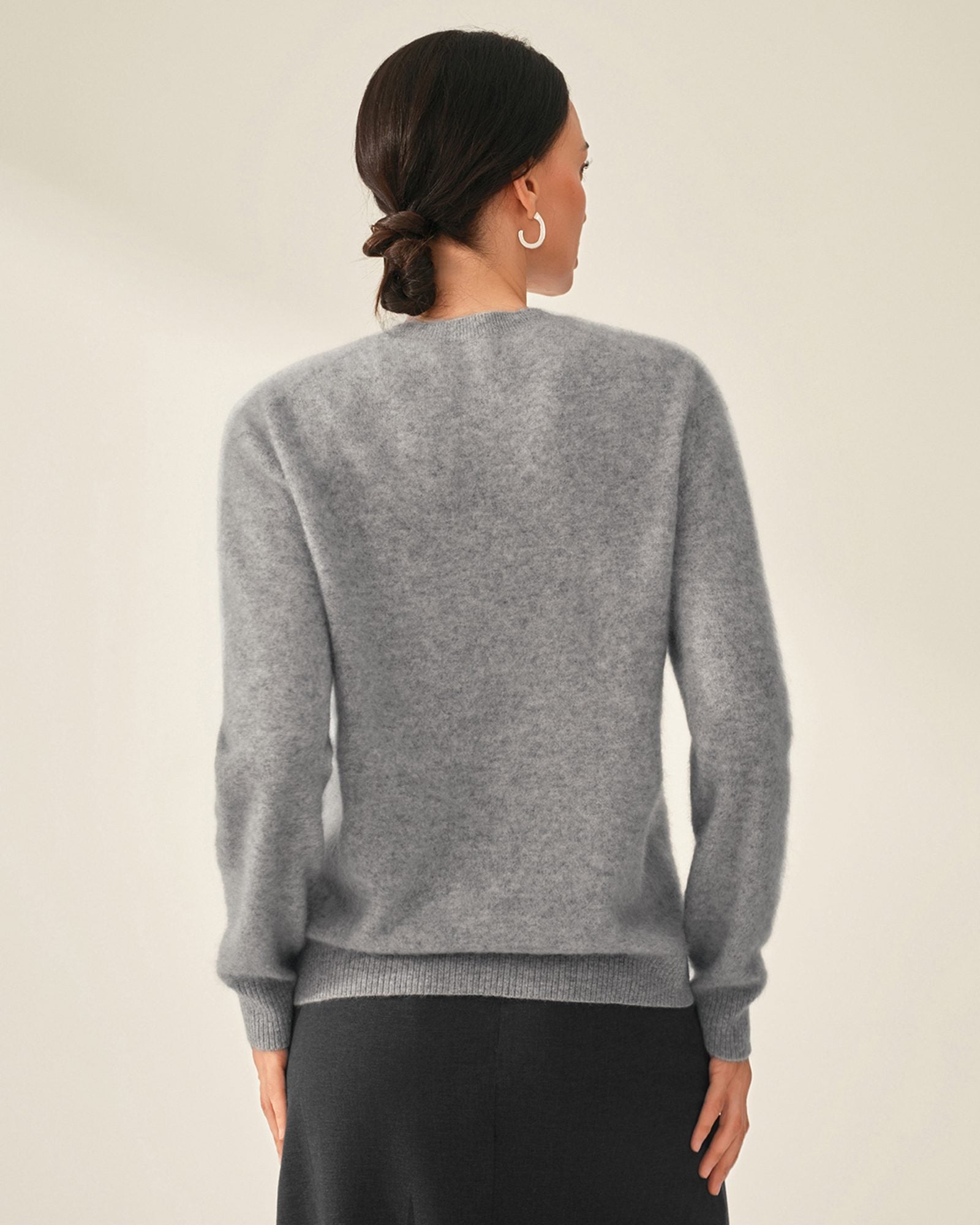 grey cashmere sweater women's  kvss