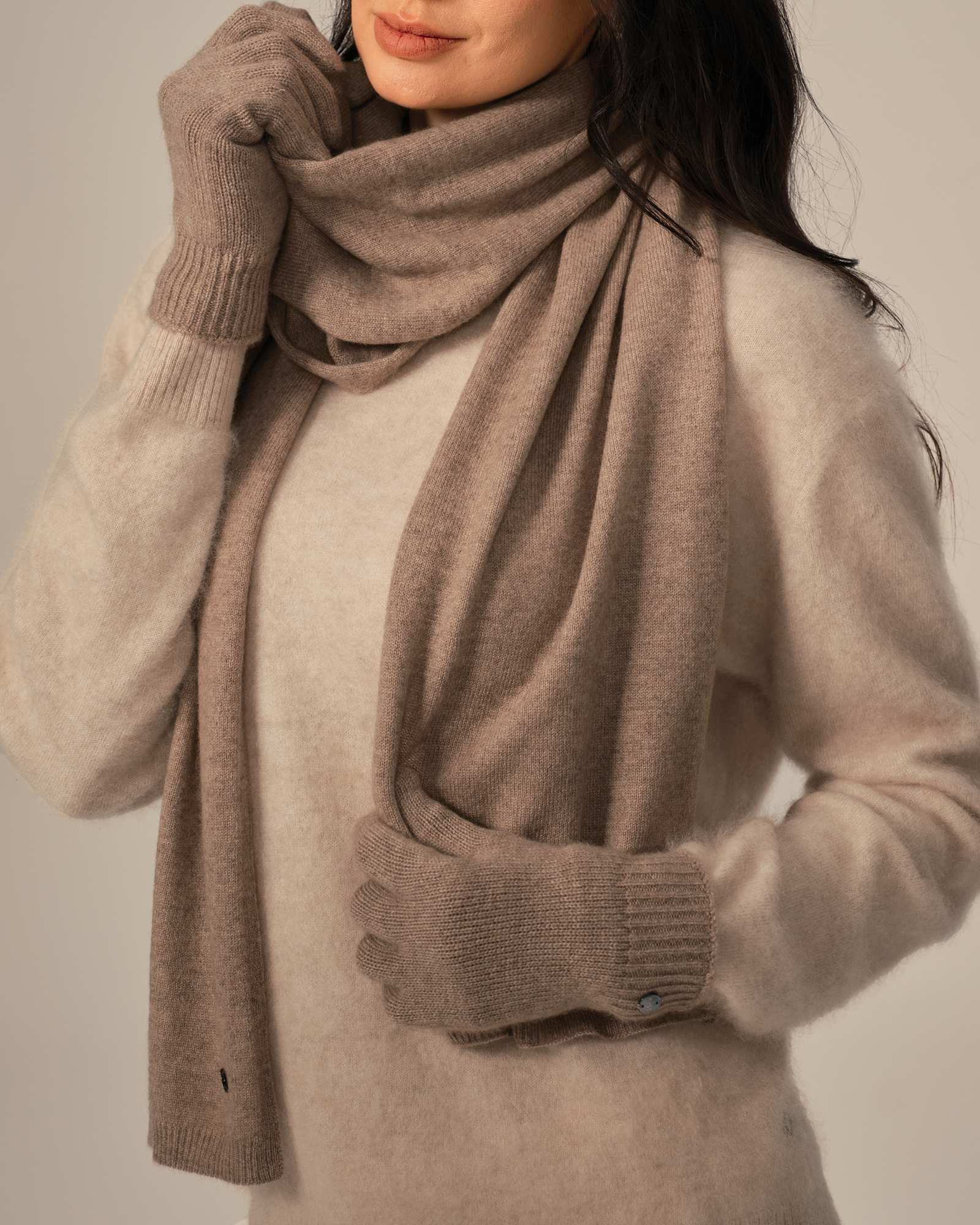 kvss  beige cashmere scarf  